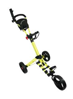 Tartan Golf Qwik Fold Deluxe 3 Wheel Push Cart   Yellow 092115833048 