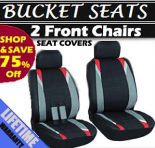 BENCH CAR SEAT COVERS ONE (1) ROW BACK RED REAR SEATS  