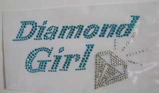 DIAMOND GIRL RHINESTONE STUD IRON ON HEAT TRANSFER  