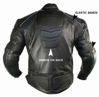 Mens Advanced Armored Padded Black Motorcycle Jacket 3XL  