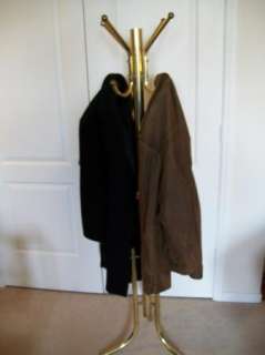   Mid Century Modern Brass Plated / Gilt Hall Tree Coat Stand Hat Rack