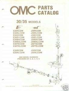 1986 OMC Evinrude Johnson 30 35 HP Parts Catalog  