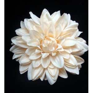  Large Ivory Cream Dahlia Flower Hair Clip 