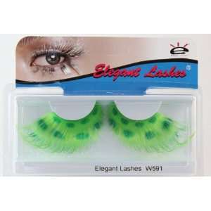  Elegant Lashes W591 Premium Color False Eyelashes (Green 