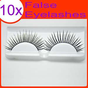   10 Pairs False Natural Fake Eyelashes Eye Lash with Glue Makeup #031