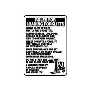  RULES FOR LOADING FORKLIFTS (W/GRAPHIC) 20 x 14 Dura 