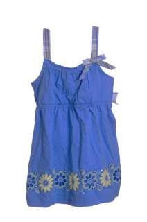 Justice Girls Tank Top Baby Doll Shirt Top Blue Yellow Flowers Size 7 