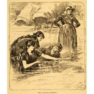  1881 Print Brighton Beach England Sussex Victorian Women 