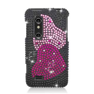   AT&T Cell Phone Large Two Hearts Crystal Full Stones Case Cover  