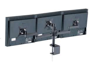 LCD Table Desk Mounts for Three Monitors, Fully Adjustable Double Arms