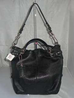   Shoulder Tote Black Pebbled Leather Hobo Handbag Purse 14142M $358