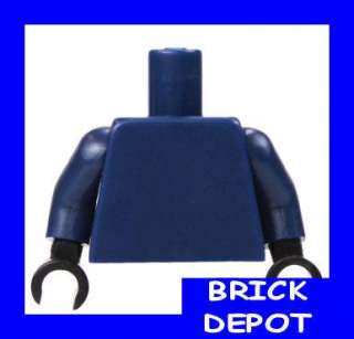 Lego Minifig Torso Castle Plain Blue Black Hand Custom  