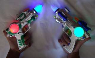 pcs Blinking LED Light Up Flashing Space Pistol Toy Gun with Sound 