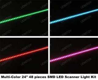 24 7 Color LED Knight Rider Strip Light Kit w/ Remote  