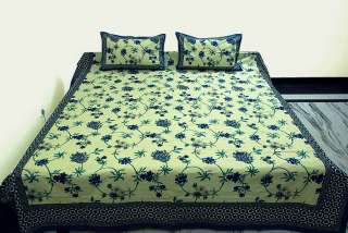 Vintage Bedsheets Bedspreads Cotton Double Size Indian Bed Sheet 