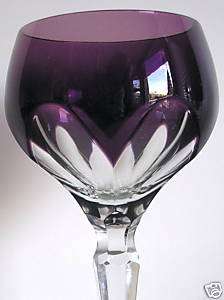 FABERGE LAUSANNE AMETHYST CASED CUT TO CLEAR CRYSTAL WINE GOBLET 