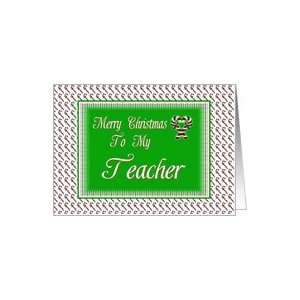  Christmas For Teacher Candy Canes Card Health & Personal 