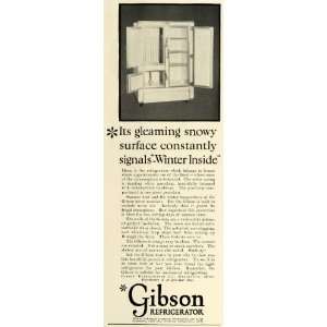  1925 Ad Gibson Home Kitchen Refrigerator Appliances Freezer 