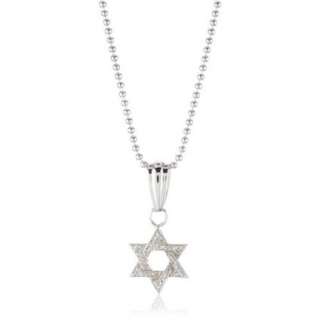 King Baby Small Star Of David Pave Cubic Zirconia Pendant On 18 