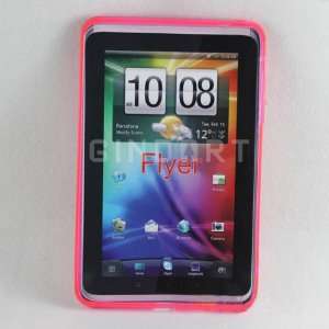  TPU Gel Skin Cover Case HTC Flyer Tablet Hot Pink Cell 