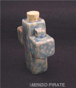 Raku Ceramic CROSS Oil Bottle Pendant Ashes Potion Vial  