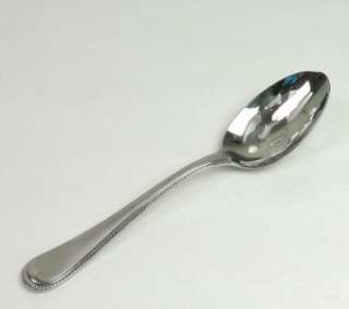 GORHAM Crown Bead Frosted Stainless PIERCED SERVE SPOON  