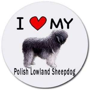  I Love My Polish Lowland Sheepdog Round Mouse Pad Office 