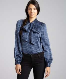 See By Chloe blue star print silk bow neck blouse  BLUEFLY up to 70% 