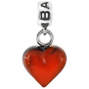  Bacio Italian Murano Bead Rockin Murano Hearts Bright Red 