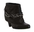 Boutique 9  black leather Hailey chain cuffed boots