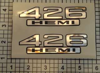 Hemi Decals 426 Pair of Chrome & Black Fender Stickers  