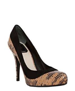 Christian Dior beige embossed snake and suede Duo pumps   up 