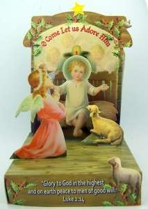   Come Let us Adore Him Pop Up Nativity Scene Christmas Greeting Card 6