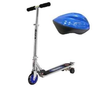 Razor Carver Kick Scooter with Trucks and Child Helmet Blue  