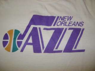 vintage NEW ORLEANS JAZZ 70S BASKETBALL SOFT t shirt XS  