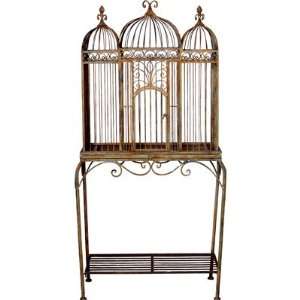  Large Wrought Iron Bird Cage w/ Shelf 62 inch