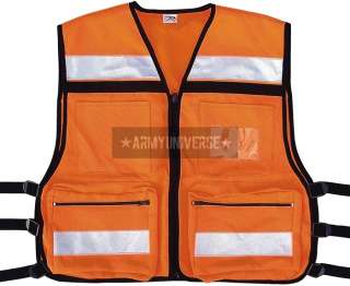 Safety Orange High Visibility EMS Oxford Tactical Rescue Vest (Item 