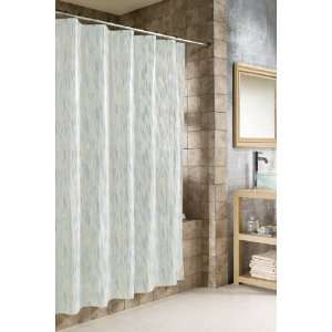   Stripe Aqua Vinyl Shower Curtain   70 in. W x 72 in. L