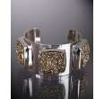 paige novick silver and gold sloane textured station cuff