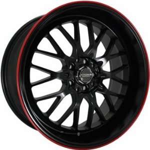 Kyowa Racing 628 Evolve Flat Black and Red Stripe Wheel with Painted 
