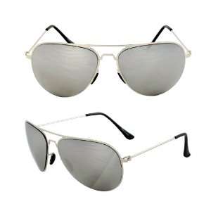   Aviator Sunglasses 4320SVRMR Silver Frame with Mirror Lenses for Men