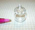 Miniature Clear Glass Cookie/Candy Jar/Lid: DOLLHOUSE