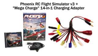 NIB* Phoenix RC Flight Simulator v3 + Mega Charge 14 in 1 Charging 