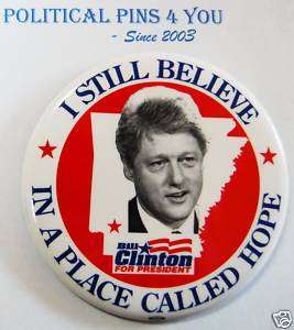 BILL CLINTON Campaign Pin Political Pinback Button 1992  