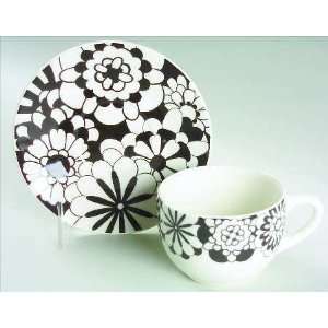  Missoni Home Bianco Nero Flat Cup & Saucer Set, Fine China 