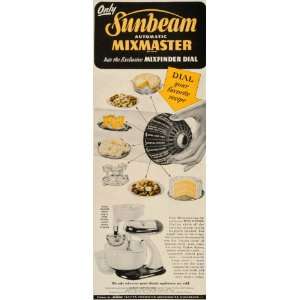  1946 Ad Sunbeam Automatic Mixmaster Mixfinder Dial 