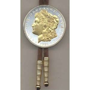   on Sterling Silver World Coin Bolo Tie   U.S. Morgan Silver dollar