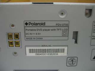 Polaroid PDV 0700 Personal portable DVD Player 826219000101  