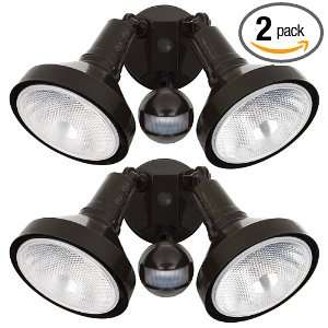 Globe Twin Head Floodlight with Motion Sensor, Black, 2 Pack #7914301