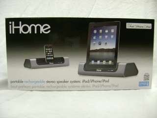 NEW iPad iTouch iPhone Portable Rechargeable Stereo Speaker Dock 